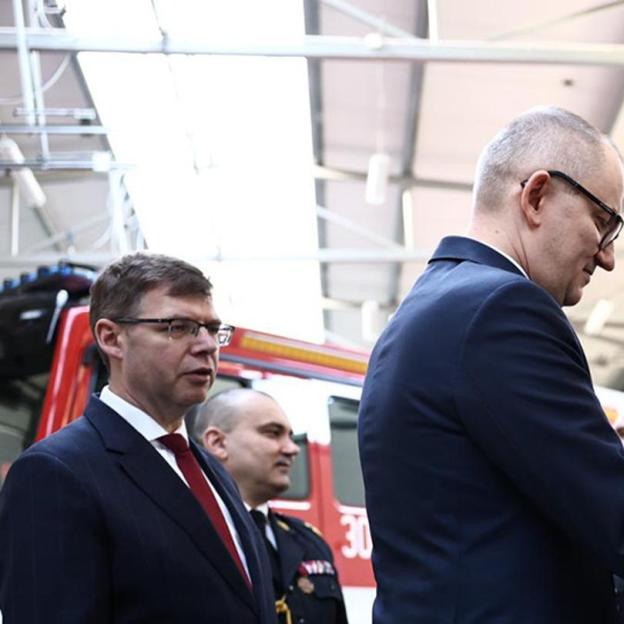 Spotkanie wiceministra Błażeja Pobożego ze strażakami z województwa warmińsko-mazurskiego